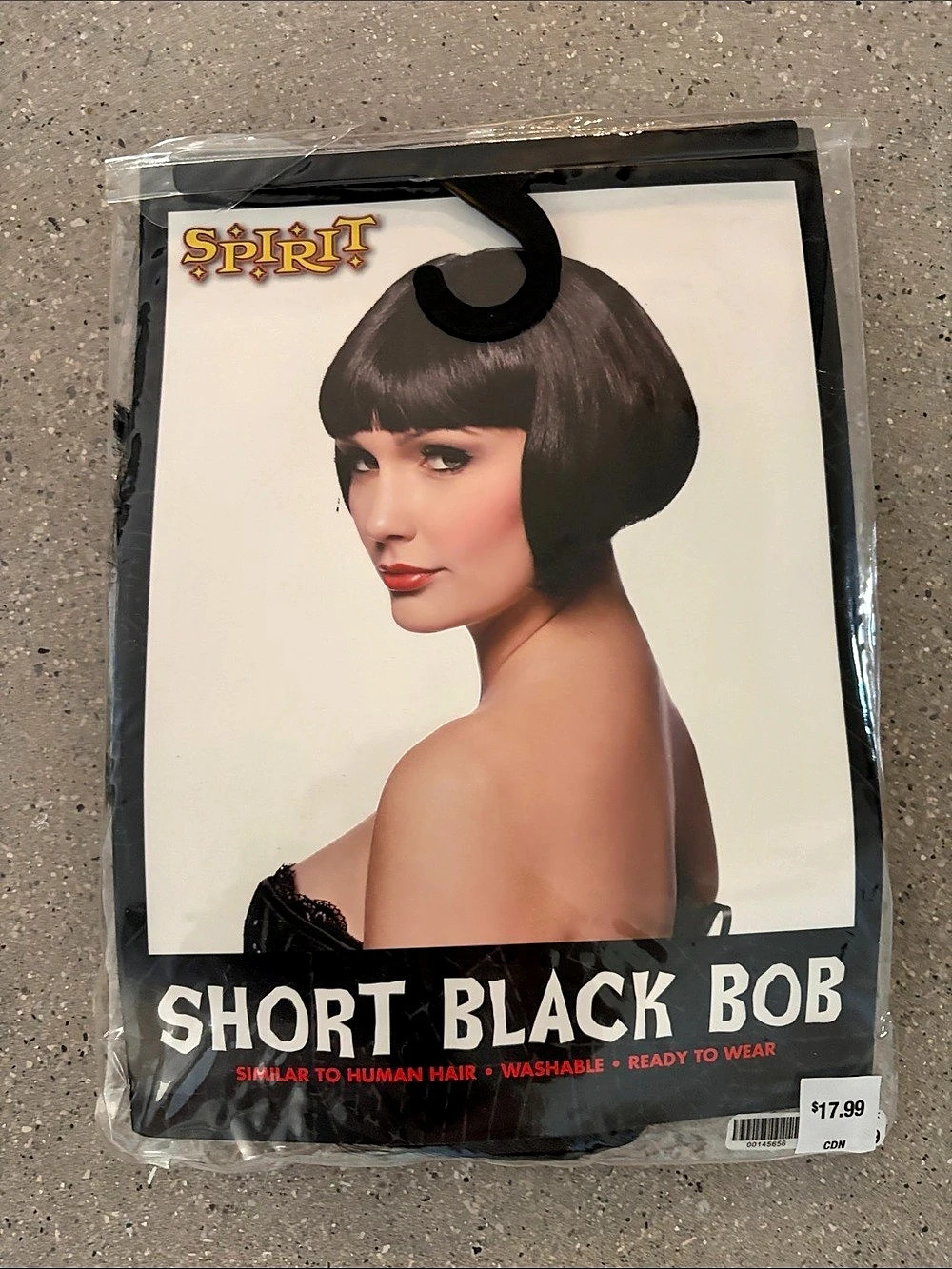 Spirit Halloween Short Black Bob Wig - Black